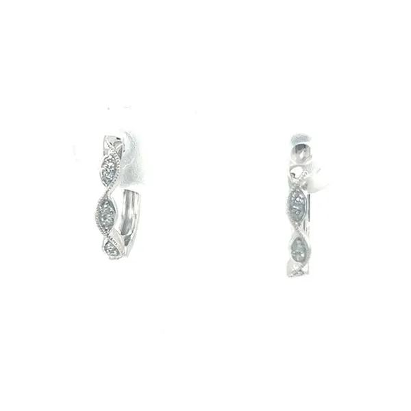 Lady's 14K White Gold Small Diamond Hoop Earrings – 0.06ct TW Venus Jewelers Somerset, NJ