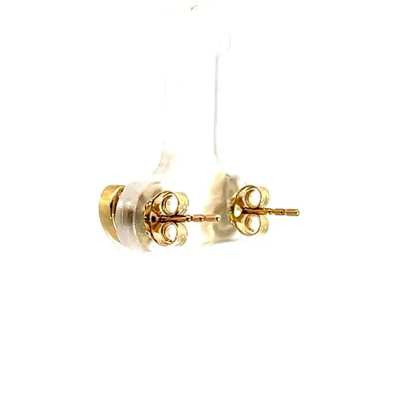 Lady's 10K Yellow Gold Heart Earrings with 34 Round Diamonds Image 3 Venus Jewelers Somerset, NJ