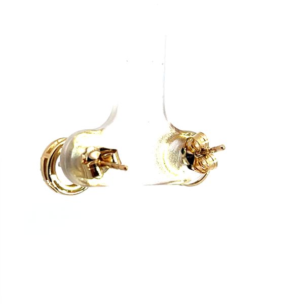 Lady's 14K Yellow Gold Stud Earrings with 26 Round Diamonds Image 3 Venus Jewelers Somerset, NJ