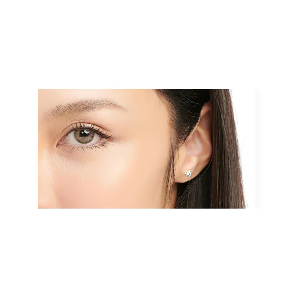 Lady's 14K White Gold Diamond Solitaire Stud Earrings – 0.50ct Total Image 2 Venus Jewelers Somerset, NJ