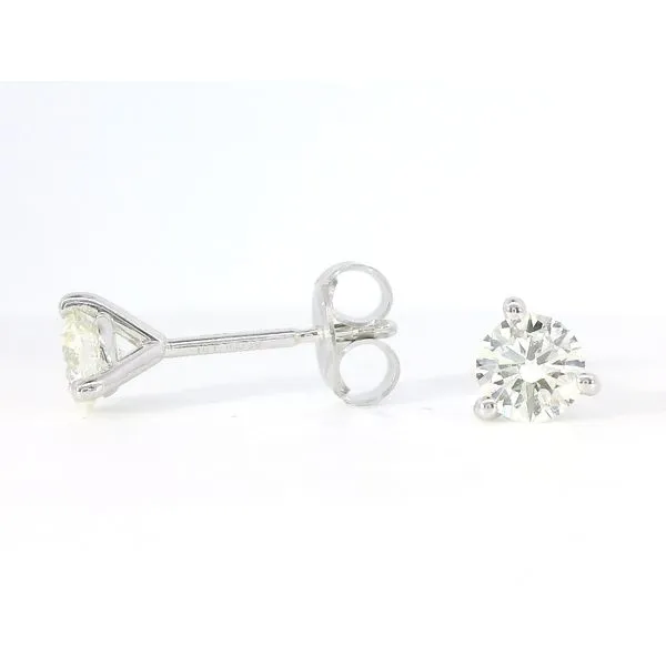 Lady's 14K White Gold Diamond Solitaire Stud Earrings – 0.50ct Total Venus Jewelers Somerset, NJ