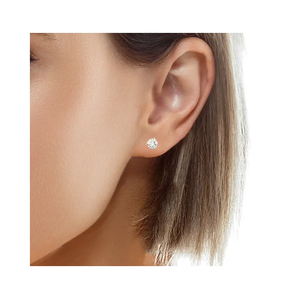 Lady's 14K White Gold Diamond Solitaire Stud Earrings – 0.81ct TW (I/J, SI3) Image 2 Venus Jewelers Somerset, NJ