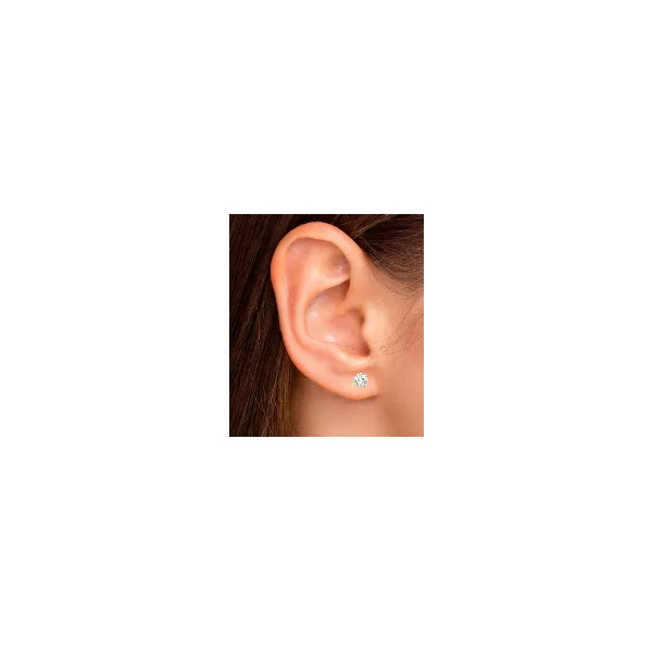 Lady's 14K White Gold Diamond Solitaire Stud Earrings – 0.61ct TW (I/J, SI3) Image 2 Venus Jewelers Somerset, NJ