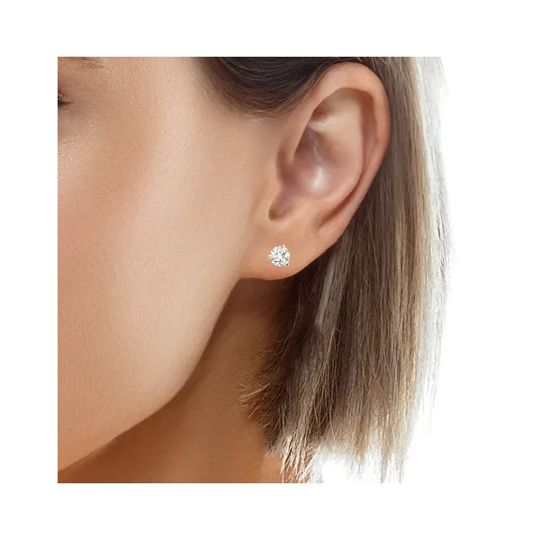 Lady's 14K White Gold Diamond Solitaire Stud Earrings – 0.92ct TW (I/J, SI3) Image 2 Venus Jewelers Somerset, NJ