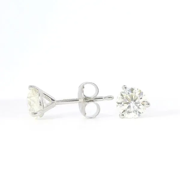 Lady's 14K White Gold Diamond Solitaire Stud Earrings – 0.92ct TW (I/J, SI3) Venus Jewelers Somerset, NJ