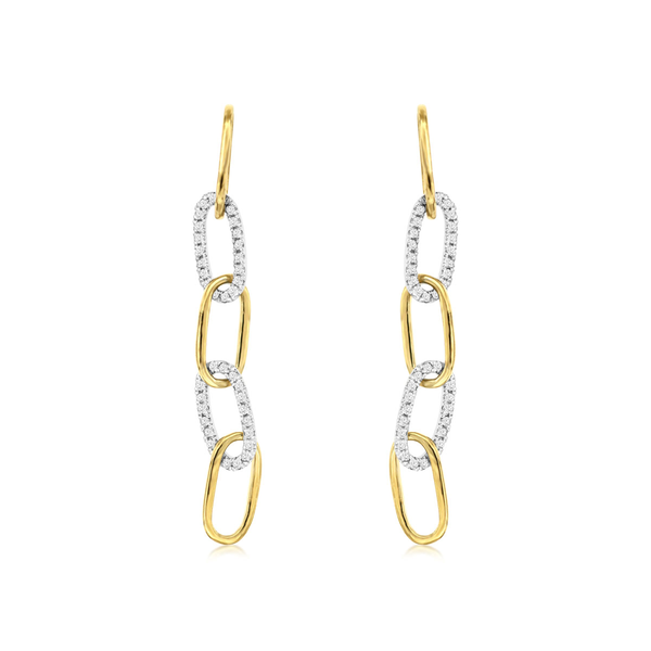 14K Yellow & White Gold Diamond Paperclip Drop Earrings – 0.33 CTW Venus Jewelers Somerset, NJ