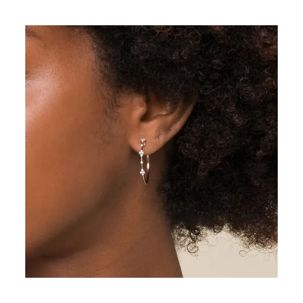 14K Yellow Gold 20Mm Round Classic Diamond Hoop Earrings Image 3 Venus Jewelers Somerset, NJ