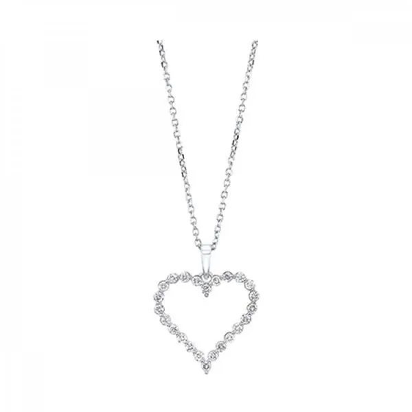 14kt White Gold Diamond Heart Necklace - 1/2ctw Venus Jewelers Somerset, NJ