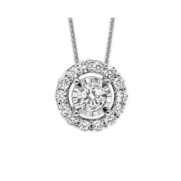 14kt White Gold Diamond Pendant with Halo - 1/2ctw Venus Jewelers Somerset, NJ