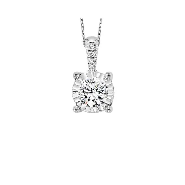 14kt White Gold Diamond Solitaire Pendant w/ Diamond Bale - 1/4ctw Venus Jewelers Somerset, NJ
