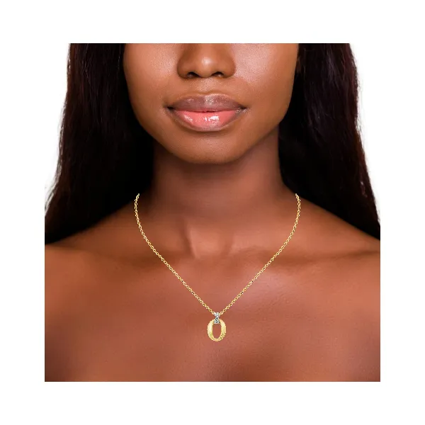 Two-Tone 14K Gold XO Drop Pendant – 0.04ct Diamonds, Elegant Style Image 2 Venus Jewelers Somerset, NJ