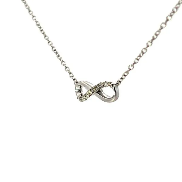 Sparkling Infinity Sterling Silver Diamond Pendant Image 2 Venus Jewelers Somerset, NJ