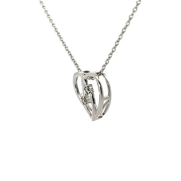 Sterling Silver Diamond Heart Pendant Image 2 Venus Jewelers Somerset, NJ