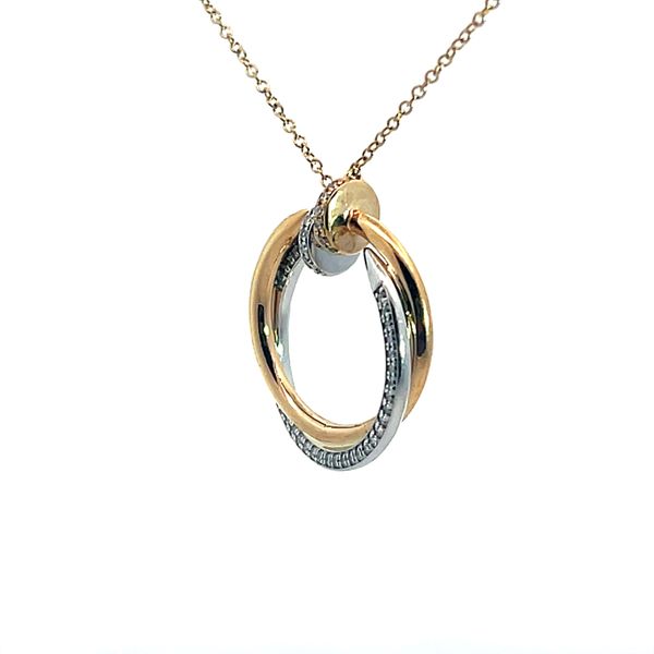 Lady's Yellow and White 14K Nail Pendant with 52 Round Diamonds Image 2 Venus Jewelers Somerset, NJ