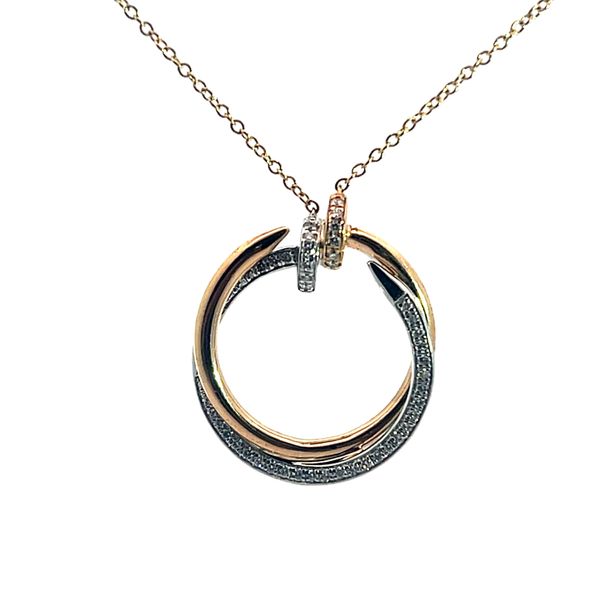 Lady's Yellow and White 14K Nail Pendant with 52 Round Diamonds Venus Jewelers Somerset, NJ