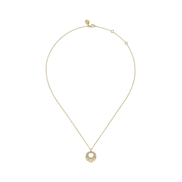 Yellow 14K Gold Diamond Cut Pendant – 0.11ctw on 17.5