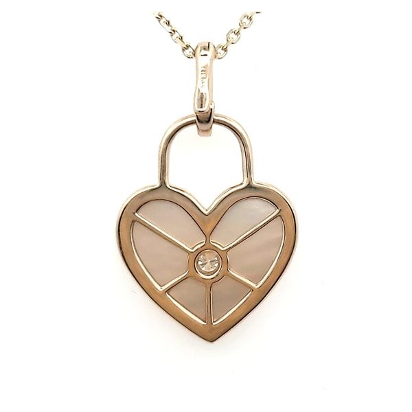 14K Yellow Gold Diamond Halo Mother-of-Pearl Pendant – 0.30 CTW Image 2 Venus Jewelers Somerset, NJ