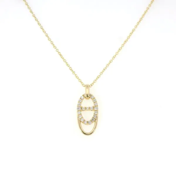 14K Yellow Gold Diamond Drop Pendant – 0.19ct Total, 19