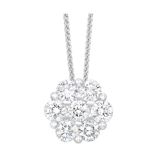 14K White Gold Diamond Cluster Pendant – 0.10ctw Venus Jewelers Somerset, NJ