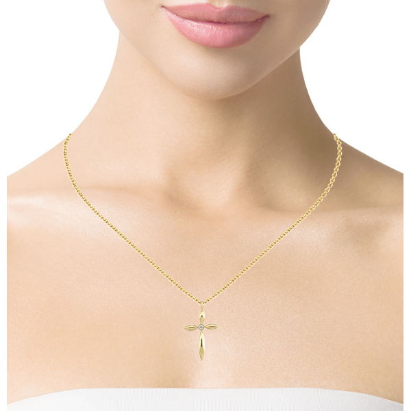 10K Gold Diamond Cross Pendant Image 2 Venus Jewelers Somerset, NJ