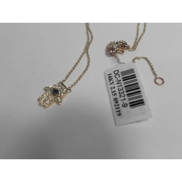 1/10ctw Diamond Hamsa Evil Eye Necklace Image 2 Venus Jewelers Somerset, NJ