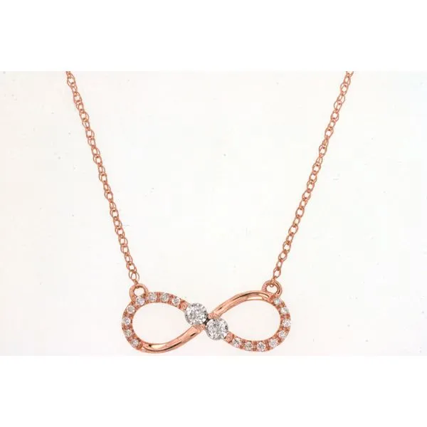 14 Karat Rose Gold Diamond Eternity Necklace Venus Jewelers Somerset, NJ
