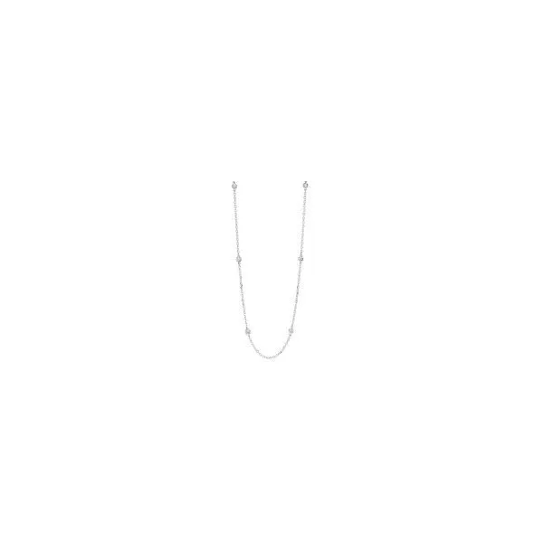 14K White Gold DBTY Bezel Diamond Necklace  - 1/4ctw Venus Jewelers Somerset, NJ