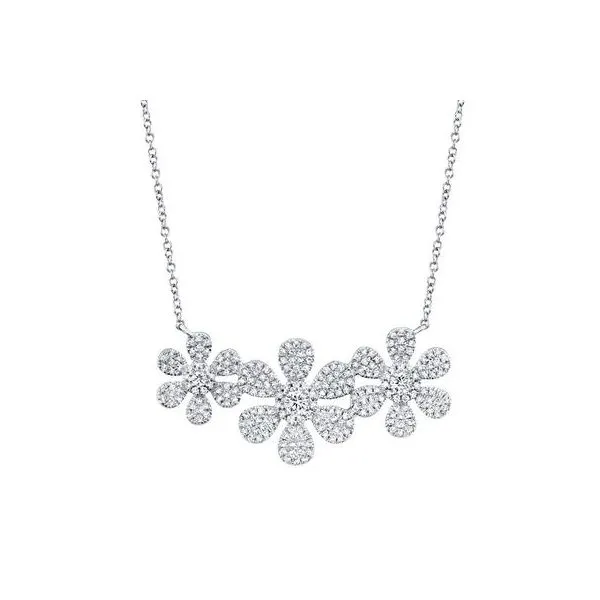 14Kt White Gold Diamond Flower Necklace Venus Jewelers Somerset, NJ