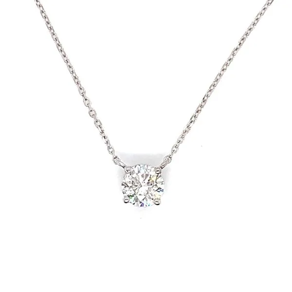 14Kt White Gold Diamond Solitaire Necklace Venus Jewelers Somerset, NJ