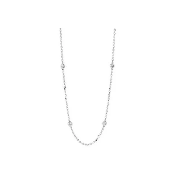 14K White Gold DBTY Bezel Diamond Necklace  - 1.5ctw Venus Jewelers Somerset, NJ
