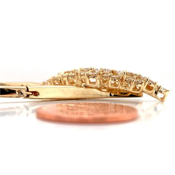 14 karat yellow gold bar link necklace with diamond cluster Image 3 Venus Jewelers Somerset, NJ