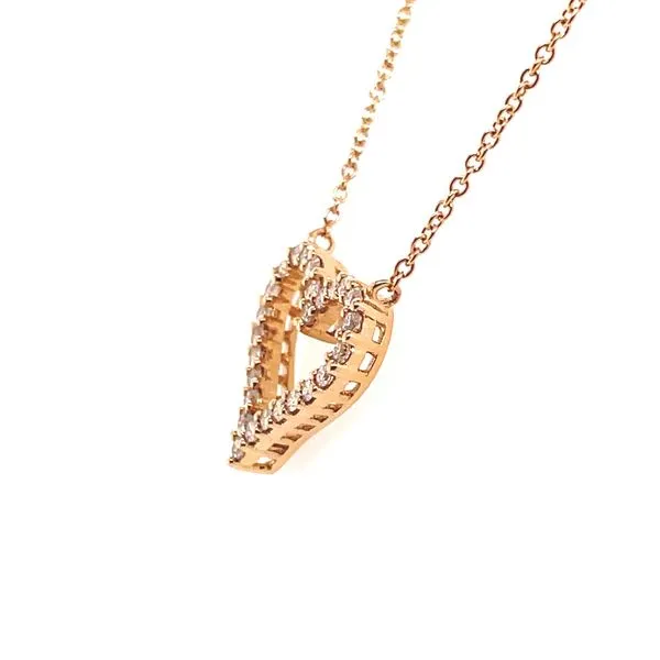 14Kt Yellow Gold Diamond Heart Necklace Image 2 Venus Jewelers Somerset, NJ