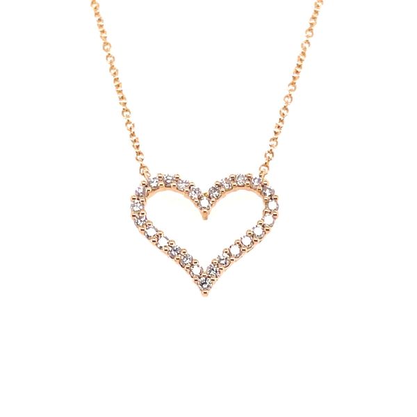 14Kt Yellow Gold Diamond Heart Necklace Venus Jewelers Somerset, NJ
