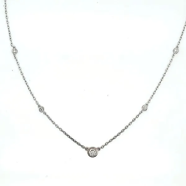 14 Karat White Gold Diamonds By The Yard Necklace Image 2 Venus Jewelers Somerset, NJ