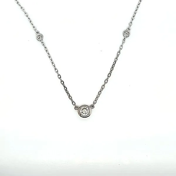 14 Karat White Gold Diamonds By The Yard Necklace Venus Jewelers Somerset, NJ