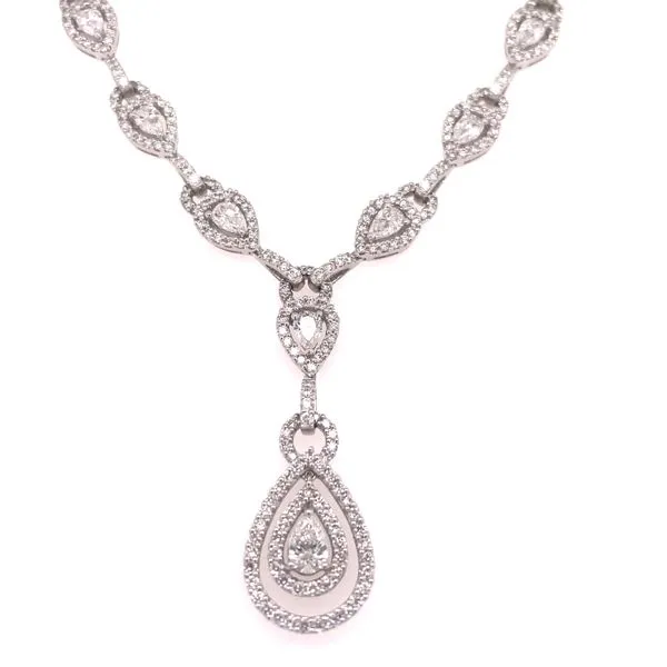 18 Karat White Gold Drop Necklace Image 4 Venus Jewelers Somerset, NJ