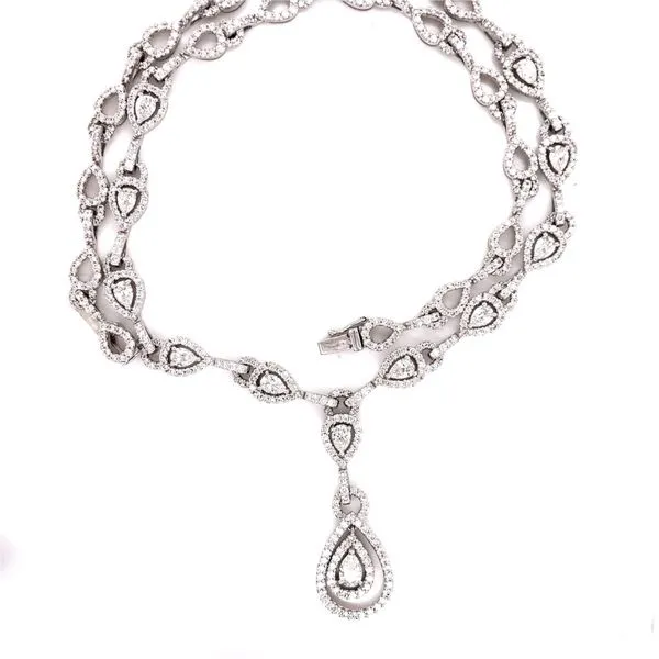18 Karat White Gold Drop Necklace Image 5 Venus Jewelers Somerset, NJ