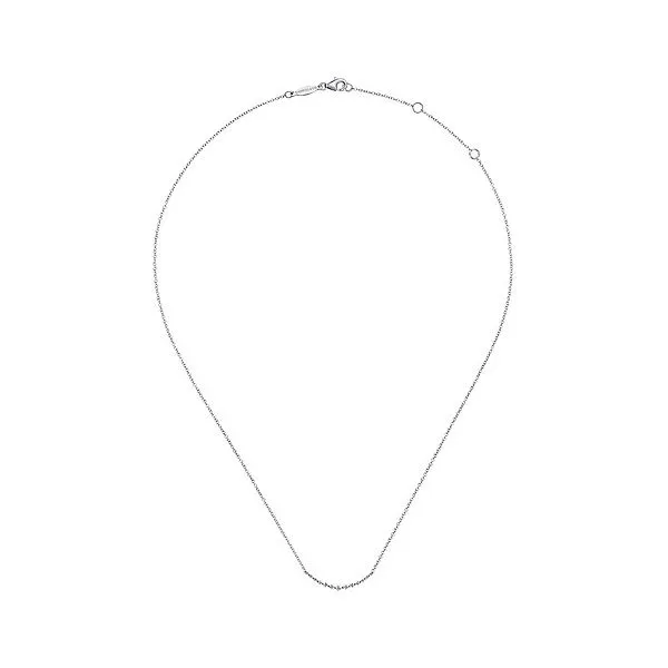 14kt White Gold Diamond Station Necklace Image 3 Venus Jewelers Somerset, NJ