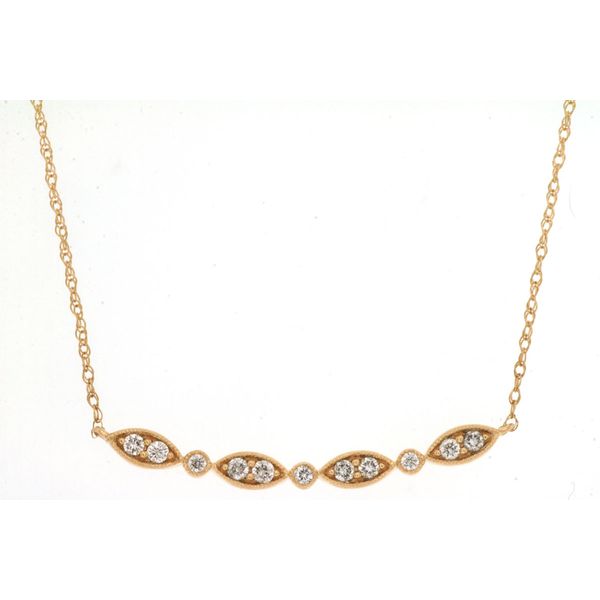 14kt Yellow Gold Diamond Bar and Stations Necklace Venus Jewelers Somerset, NJ
