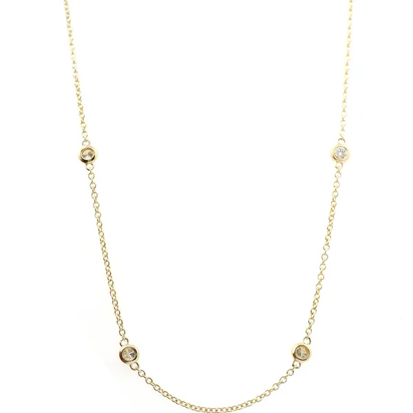 Lady’s 14K Yellow Gold Diamonds By The Yard Necklace – 0.51ctw Round Diamonds (18