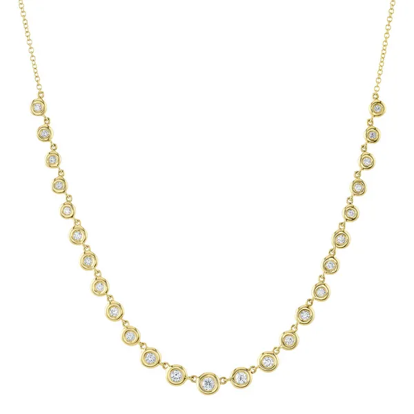 14K Yellow Gold Diamond Bezel Necklace – 0.60ctw, 18