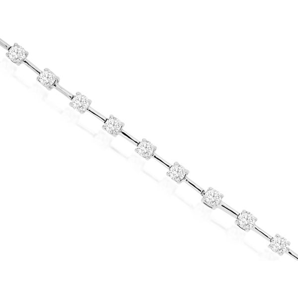 14 Karat White Gold Bar Link Diamond Bracelet Venus Jewelers Somerset, NJ