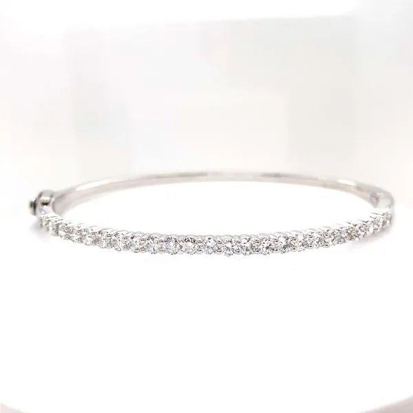 14Kt White Gold Diamond Bangle Image 2 Venus Jewelers Somerset, NJ