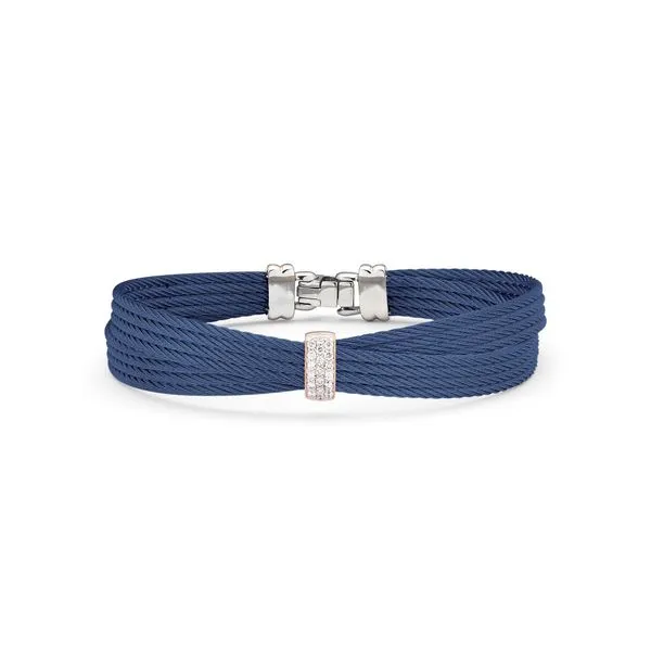 Blueberry Cable Petite Bow Bracelet with 18kt Rose Gold & Diamonds Venus Jewelers Somerset, NJ