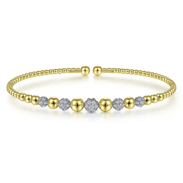 Lady's Yellow 14 Karat Bujukan Diamond Pave Bangle Bracelet Venus Jewelers Somerset, NJ