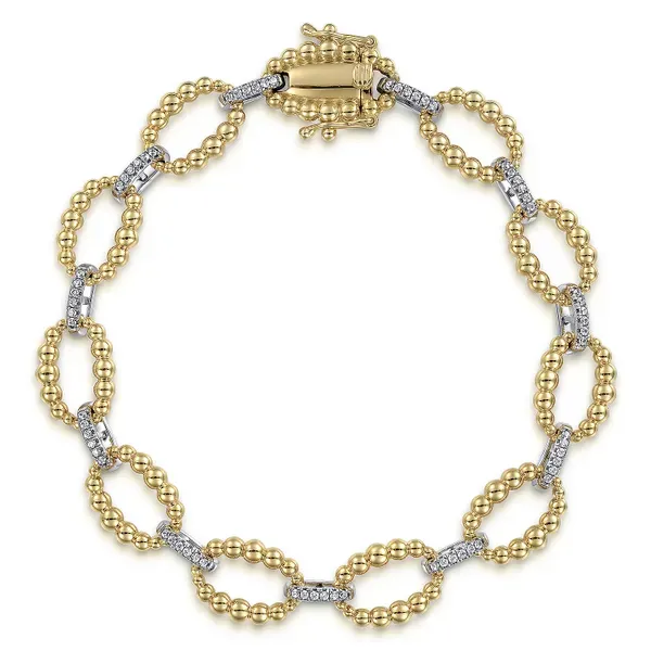 14kt Two-Tone Diamond Bujukan Link Tennis Bracelet Venus Jewelers Somerset, NJ