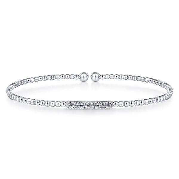 14K White Gold Diamond Bangle Bracelet – 6.5