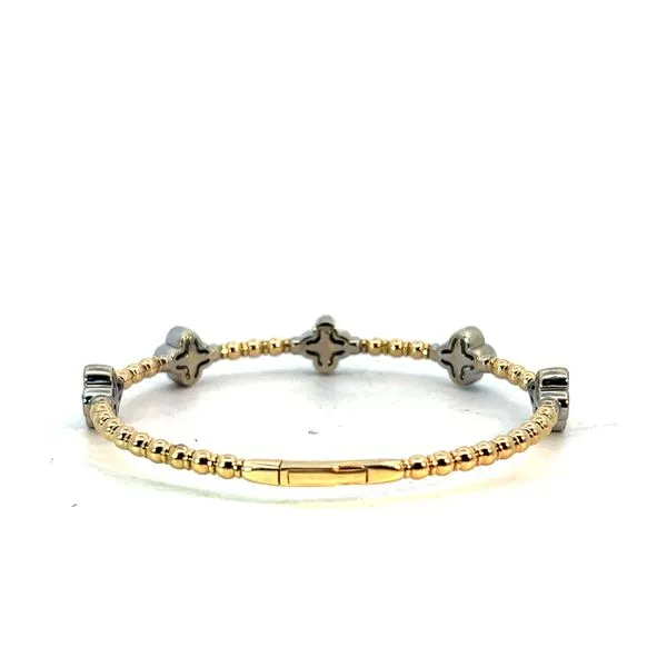 Quatrefoil Diamond Soft Bangle Image 3 Venus Jewelers Somerset, NJ