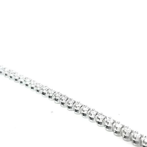 Lady's White Gold 14 Karat Tennis Bracelet - 7