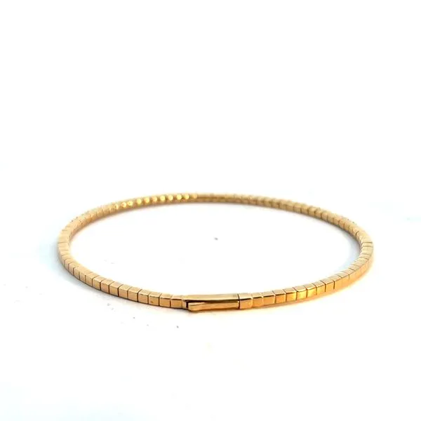 Lady's 14K Yellow Gold Bangle Bracelet with Round Diamonds Image 3 Venus Jewelers Somerset, NJ